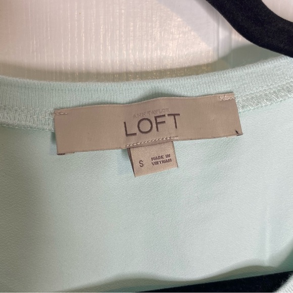ann Taylor LOFT Tank Sleeveless Top Shirt Green Macramé Embroidered size small - Picture 7 of 7